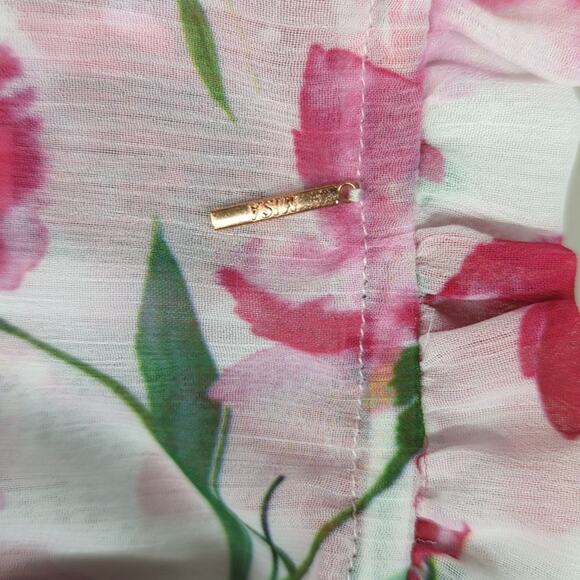 New Sz small MISA LOS ANGELES NIKA DRESS FUSCHIA MIX floral printed chiffon midi - Picture 10 of 10